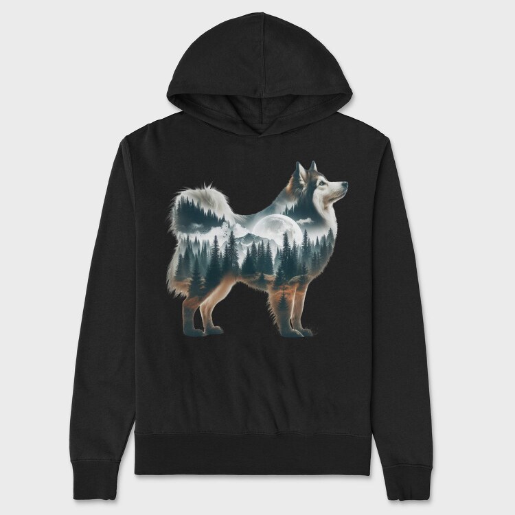 Wolf Moon Forest, Hanorac Oversize Barbati (Unisex)