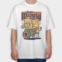 Cat Drummer 2, Tricou Oversize Barbati (Unisex)