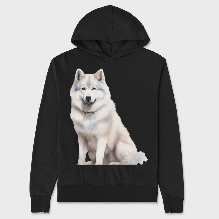 Wolf Sitting Pose, Hanorac Oversize Barbati (Unisex)