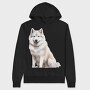 Wolf Sitting Pose, Hanorac Oversize Barbati (Unisex)