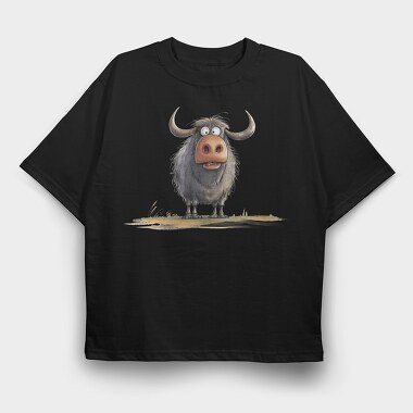Yak Smiling Face, Tricou Oversize Barbati (Unisex)
