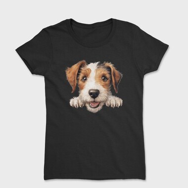 Wire Fox Terrier Peeking, Tricou Femei