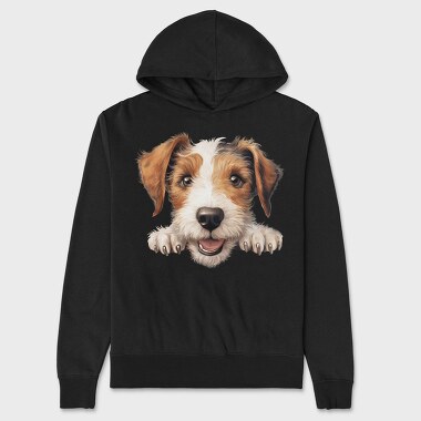 Wire Fox Terrier Peeking, Hanorac Oversize Barbati (Unisex)