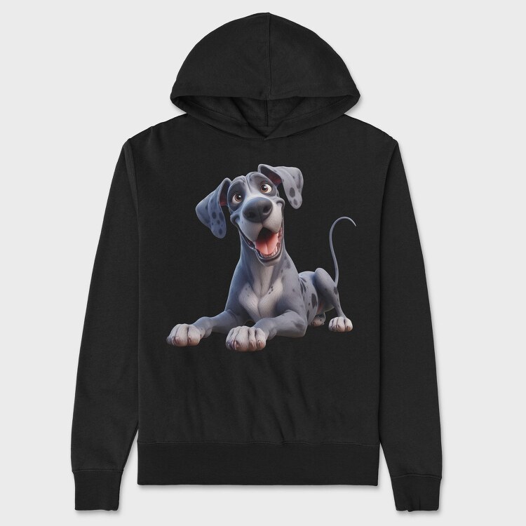 Whimsical Dog Smile, Hanorac Oversize Barbati (Unisex)