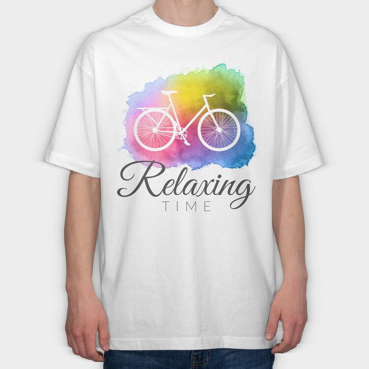 Watercolor Cycling Logo 001, Tricou Oversize Barbati (Unisex)