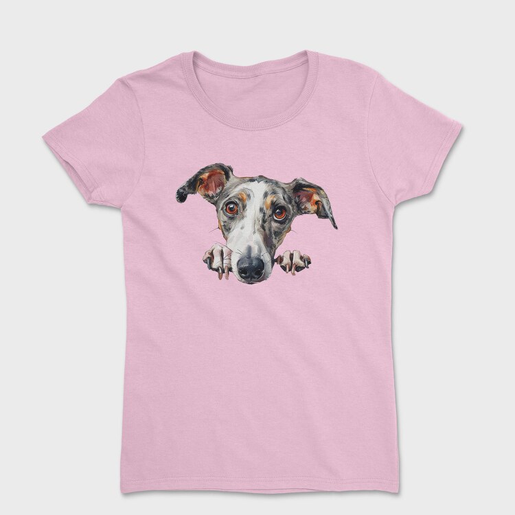Whippet Peeking Face, Tricou Femei