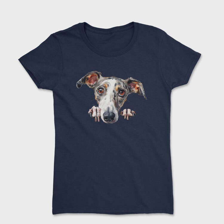 Whippet Peeking Face, Tricou Femei