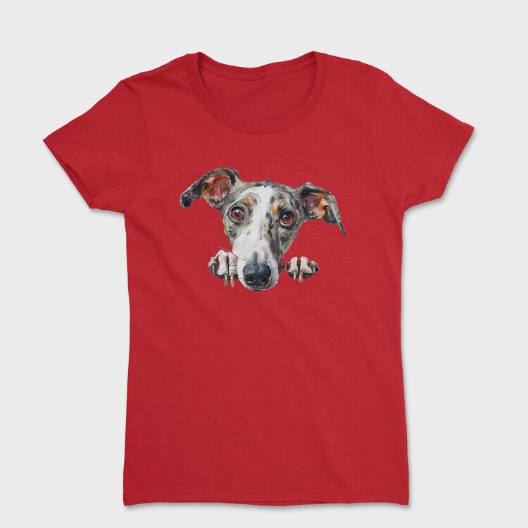 Whippet Peeking Face, Tricou Femei