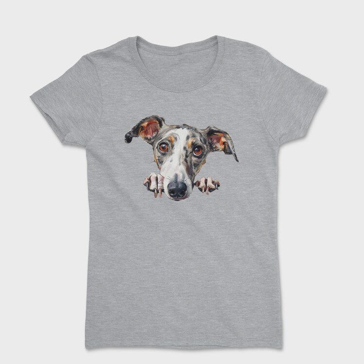Whippet Peeking Face, Tricou Femei