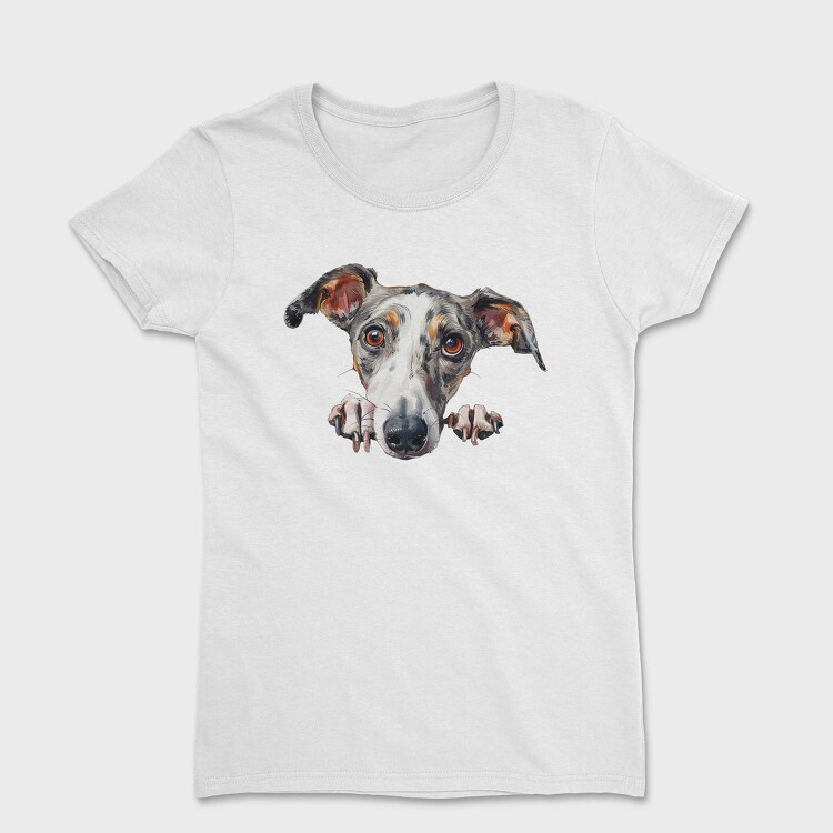 Whippet Peeking Face, Tricou Femei