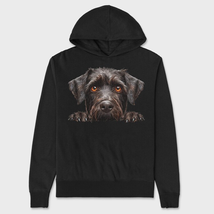 Wirehaired Pointer Peep, Hanorac Oversize Barbati (Unisex)