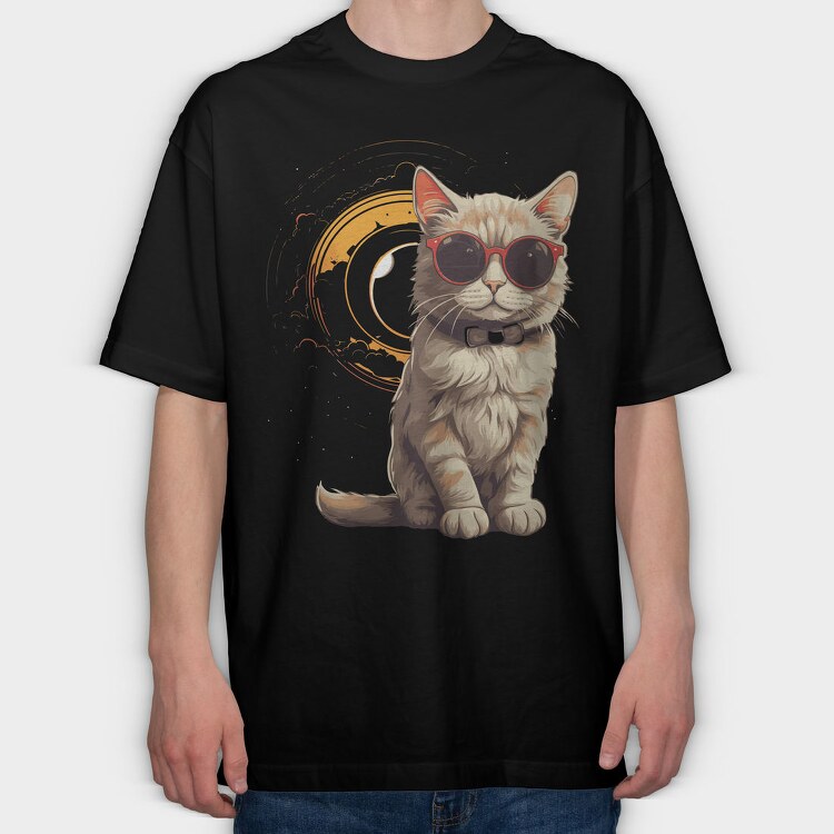 Cat Eclipse, Tricou Oversize Barbati (Unisex)