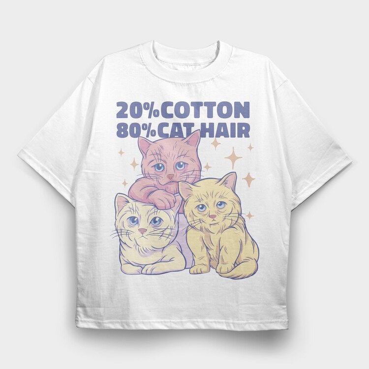 Cotton Cats, Tricou Oversize Barbati (Unisex)