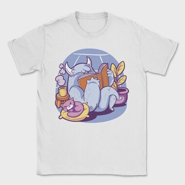 Yeti Monster Reading At Home, Tricou Barbati (Unisex)