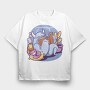 Yeti Monster Reading At Home, Tricou Oversize Barbati (Unisex)