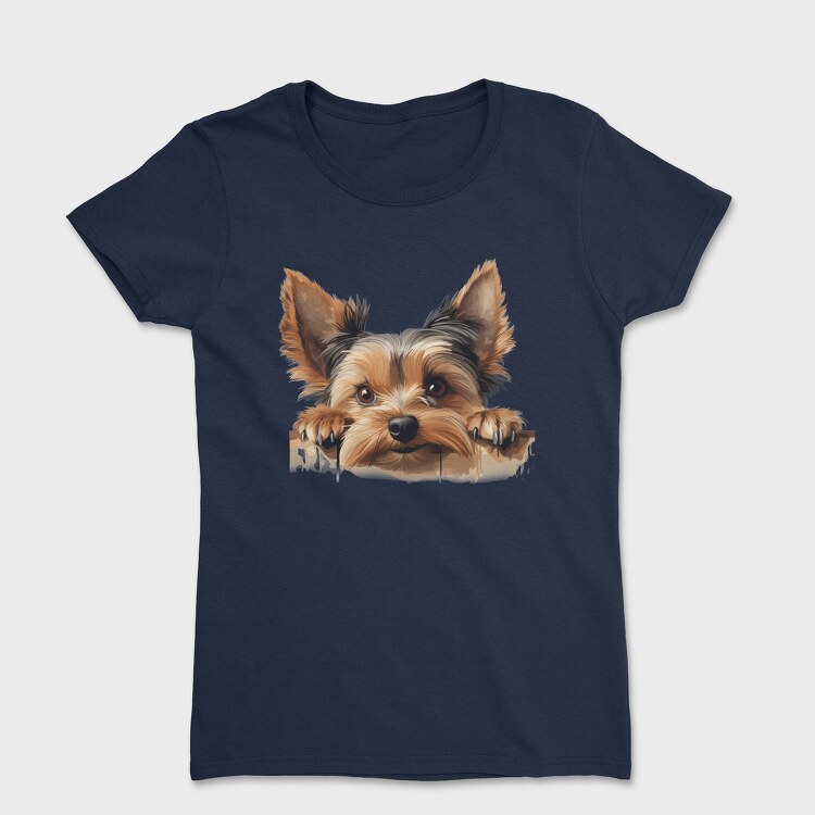 Yorkshire Terrier Peeking, Tricou Femei