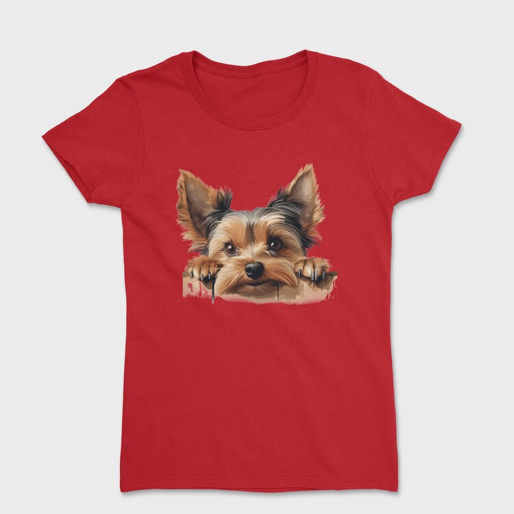 Yorkshire Terrier Peeking, Tricou Femei
