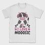 Cow With Headphones I Love Moosic, Tricou Barbati (Unisex)