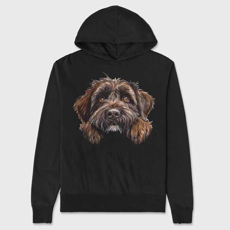 Wirehaired Pointing Griffon, Hanorac Oversize Barbati (Unisex)
