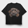 Wirehaired Pointing Griffon, Tricou Oversize Barbati (Unisex)