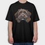 Wirehaired Pointing Griffon, Tricou Oversize Barbati (Unisex)