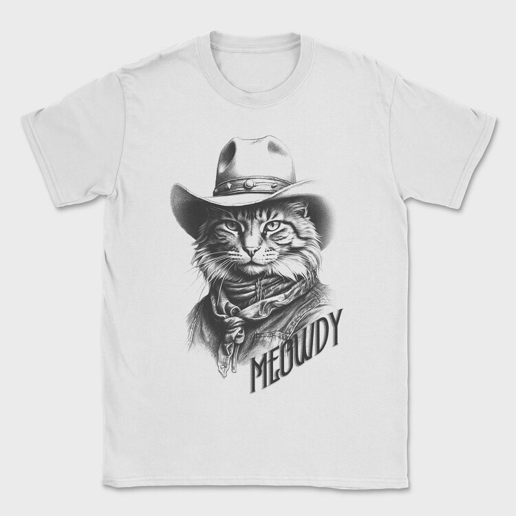 Cowboy Cat In Hat, Tricou Barbati (Unisex)