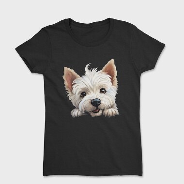 West Highland White Terrier Peeking, Tricou Femei