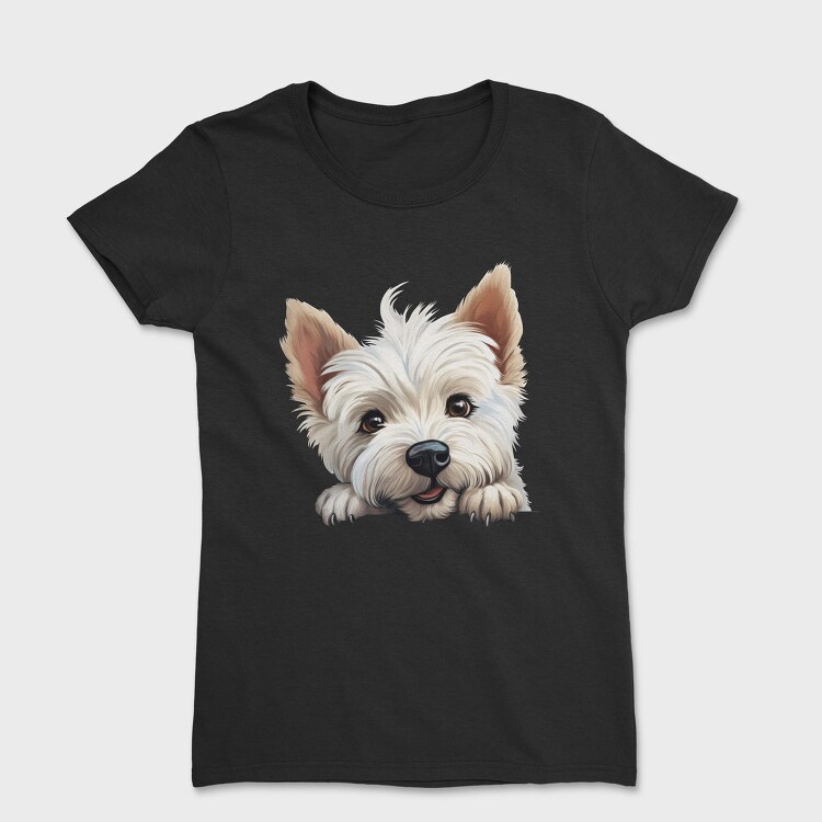 West Highland White Terrier Peeking, Tricou Femei