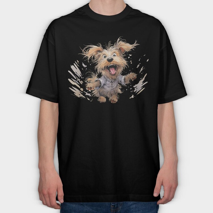 Yorkshire Terrier Smile, Tricou Oversize Barbati (Unisex)