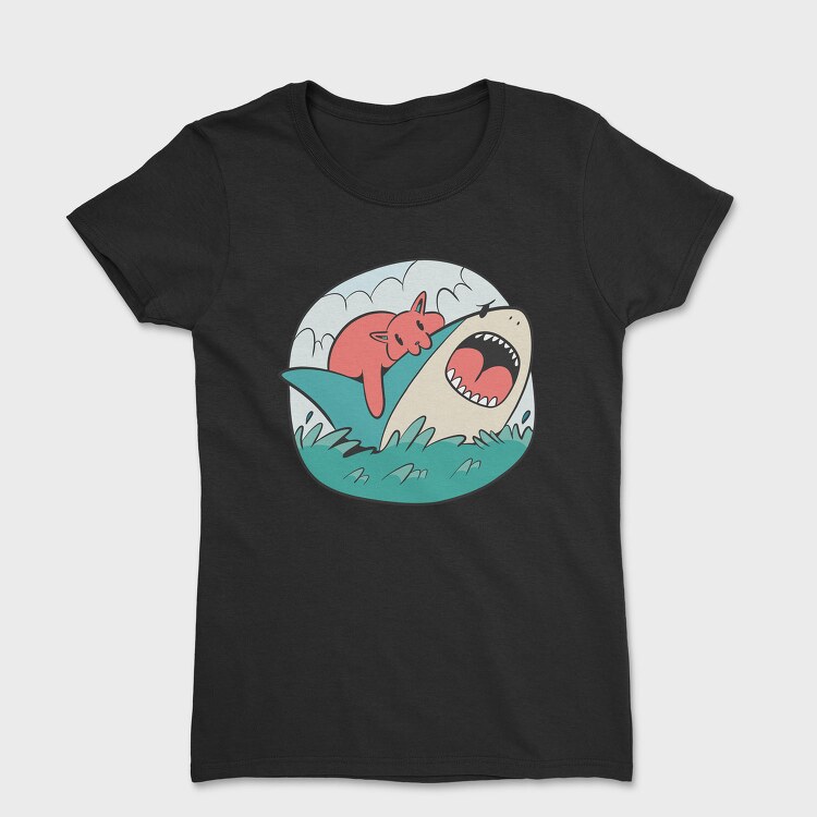 Cat Biting Shark, Tricou Femei