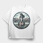 Cowgirl Riding Horse Scenic, Tricou Oversize Barbati (Unisex)