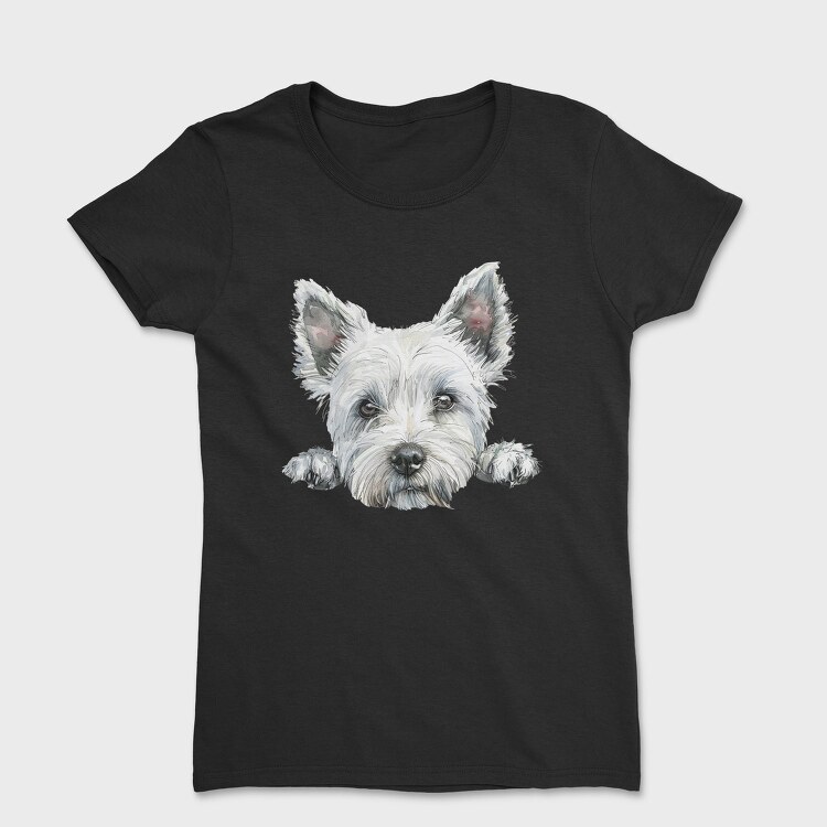 Westie Peeking Face, Tricou Femei