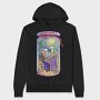 Cozy Skeleton Reading Books Jar Chill, Hanorac Oversize Barbati (Unisex)