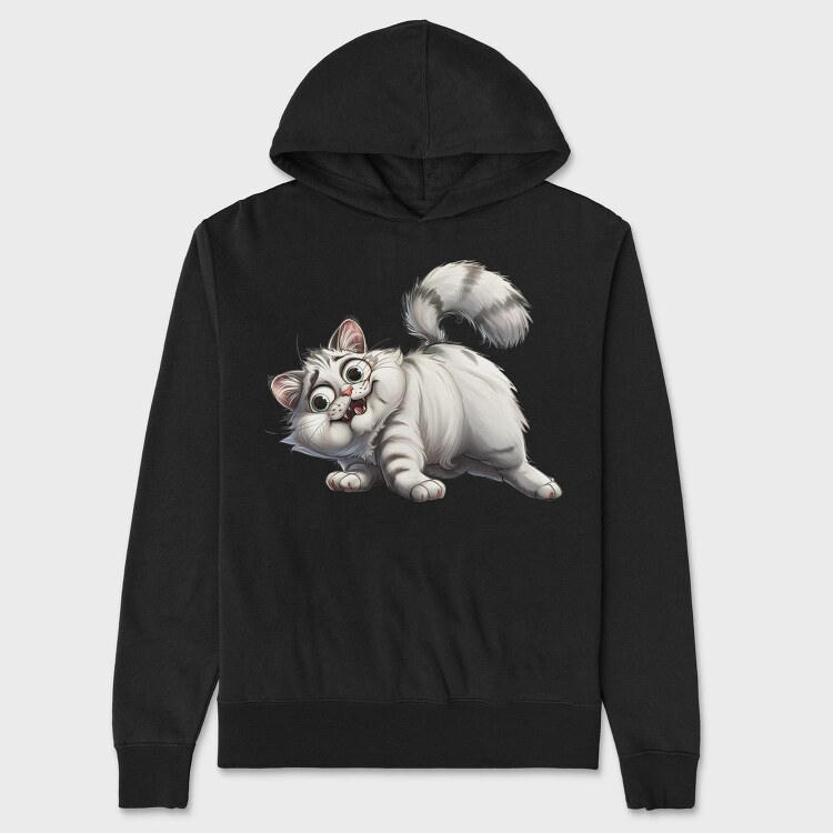 Whiskered Feline Fan, Hanorac Oversize Barbati (Unisex)
