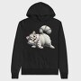 Whiskered Feline Fan, Hanorac Oversize Barbati (Unisex)