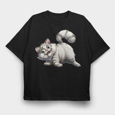 Whiskered Feline Fan, Tricou Oversize Barbati (Unisex)