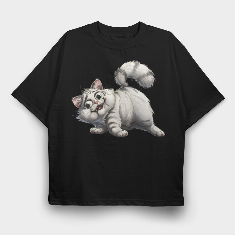 Whiskered Feline Fan, Tricou Oversize Barbati (Unisex)
