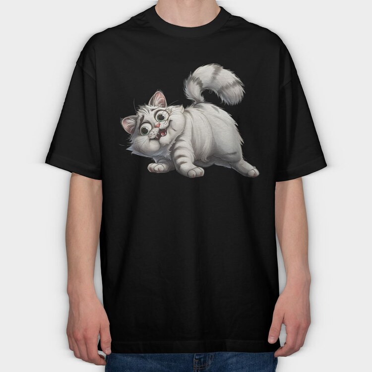 Whiskered Feline Fan, Tricou Oversize Barbati (Unisex)