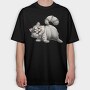 Whiskered Feline Fan, Tricou Oversize Barbati (Unisex)