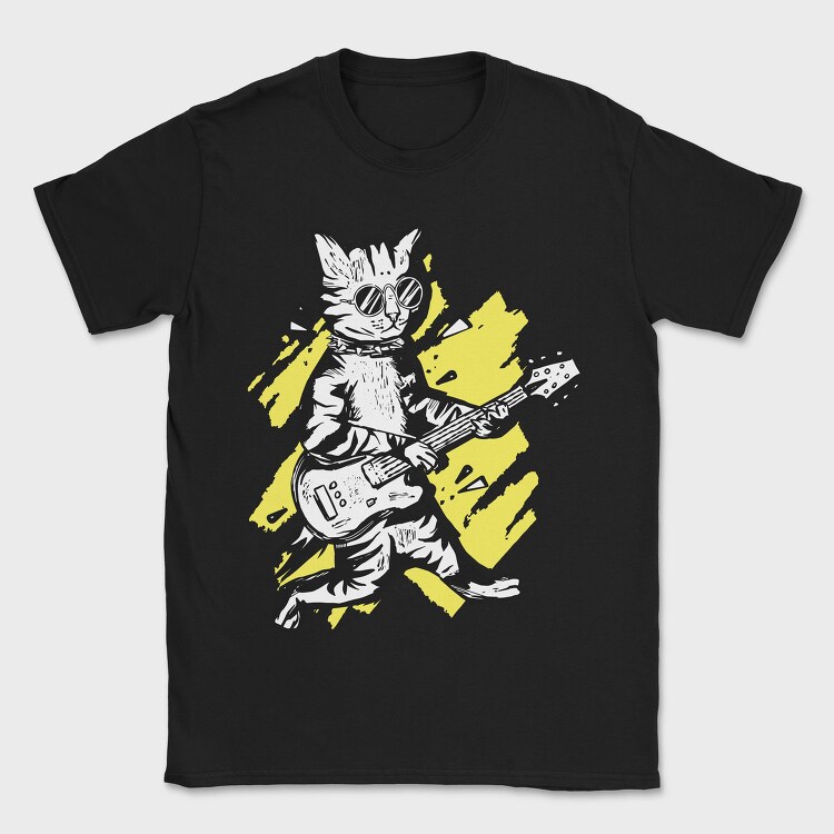 Cat Guitar, Tricou Barbati (Unisex)