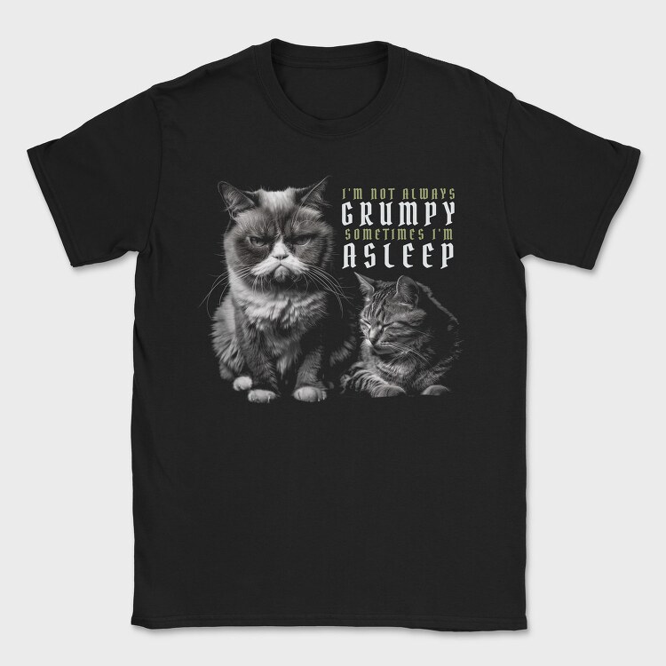 Cat Grumpy Asleep, Tricou Barbati (Unisex)
