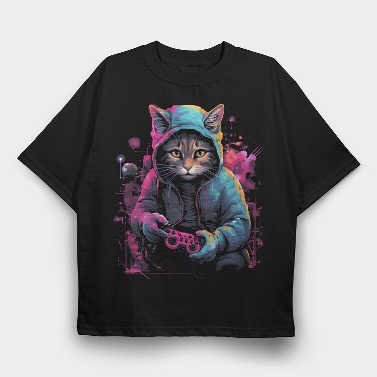 Cat Gaming, Tricou Oversize Barbati (Unisex)