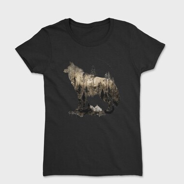 Wolf Forest Silhouette, Tricou Femei