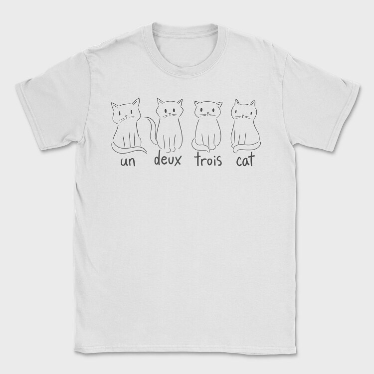 Cat French Quote, Tricou Barbati (Unisex)