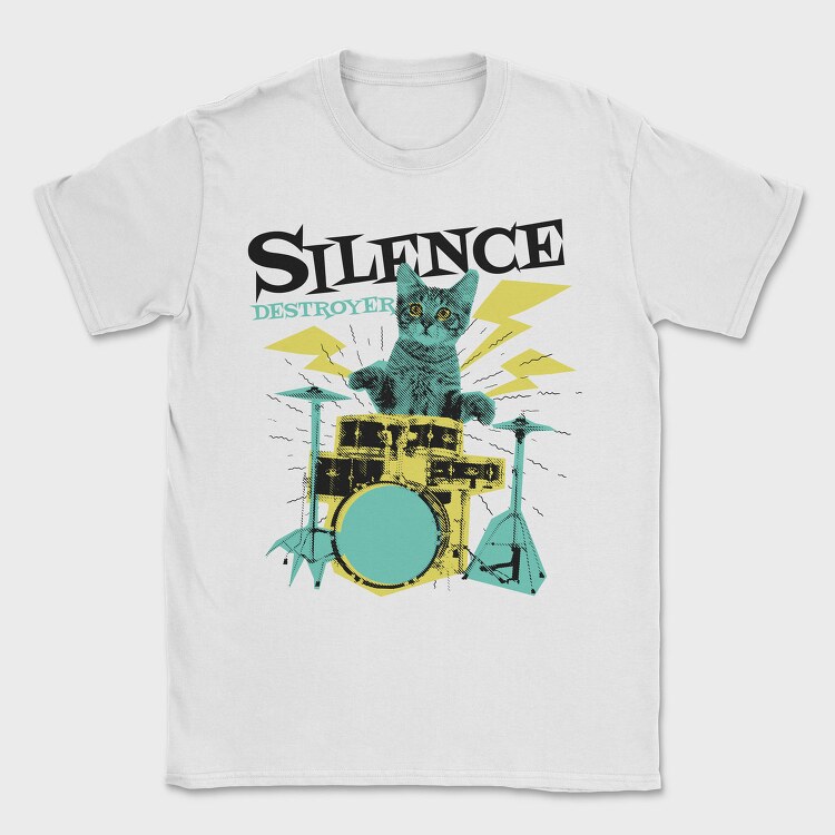 Cat Drummer 3, Tricou Barbati (Unisex)