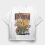 Cat Drummer 2, Tricou Oversize Barbati (Unisex)