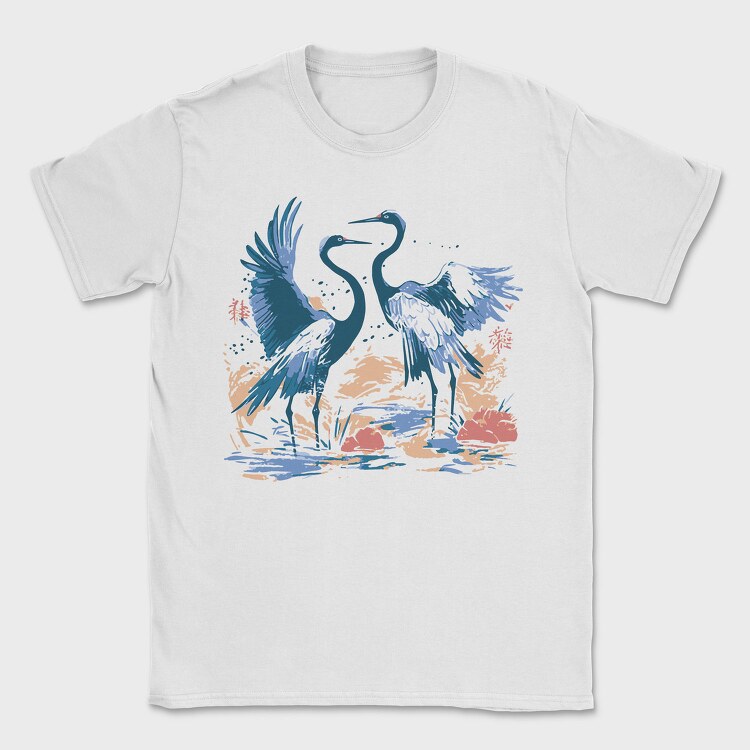 Crane Birds Dancing, Tricou Barbati (Unisex)