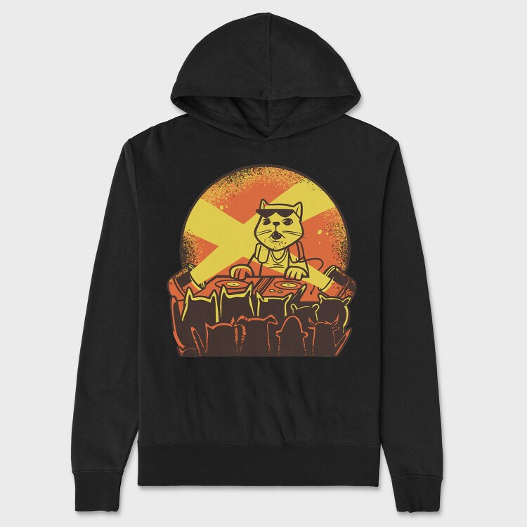 Cat Dj, Hanorac Oversize Barbati (Unisex)