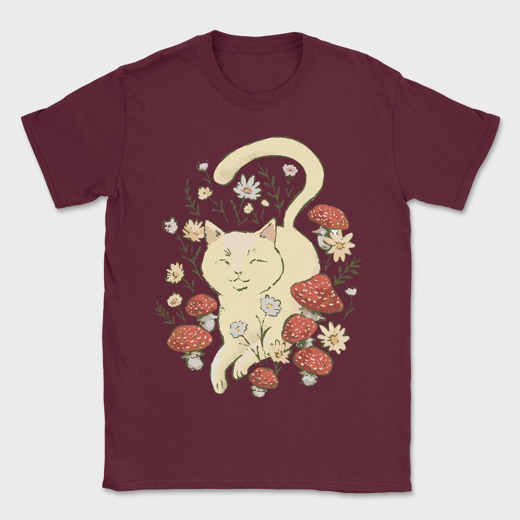 Cat Cottagecore, Tricou Barbati (Unisex)