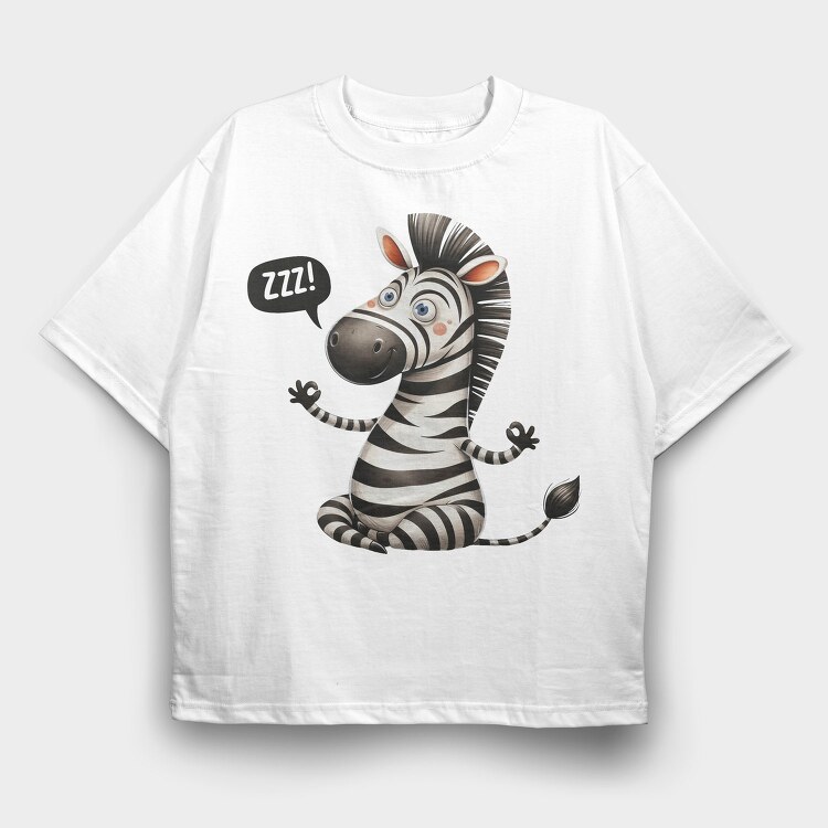 Zebra Sleeping, Tricou Oversize Barbati (Unisex)